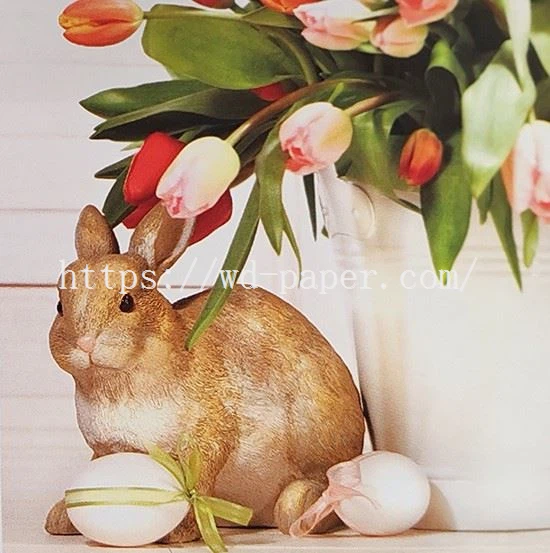 4-rabbit napkins for decoupage